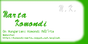 marta komondi business card